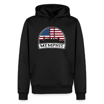 Memphis USA Skyline - Men’s Premium Organic Hoodie - black - Front - Nico (187cm)