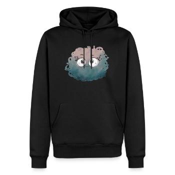 Petit Monstre pelote n°1 - Sweat à capuche Premium bio Homme - noir - Devant - Nico (187cm)