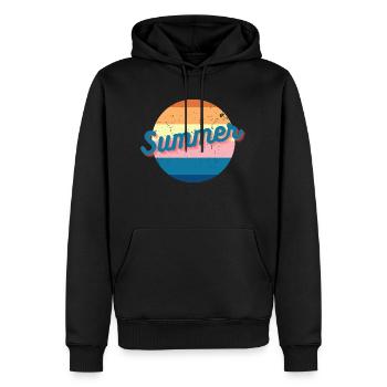 Vintage Colorful Summer Retro Design - Men’s Premium Organic Hoodie - black - Front - Nico (187cm)