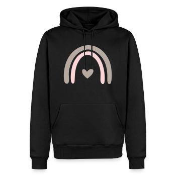 Rainbow Heart - Men’s Premium Organic Hoodie - black - Front - Nico (187cm)