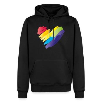 herz rainbow - Männer Premium Bio Hoodie - Schwarz - Vorne - Nico (187cm)
