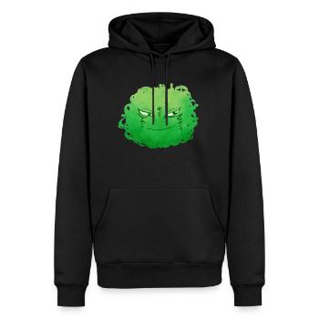 Petit Monstre pelote n°9 – vert - Sweat à capuche Premium bio Homme - noir - Devant - Nico (187cm)
