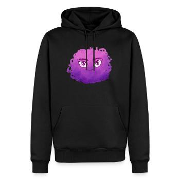 Petit Monstre pelote n°6 – rose - Sweat à capuche Premium bio Homme - noir - Devant - Nico (187cm)
