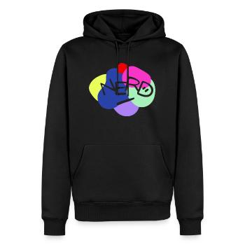 NERD - Männer Premium Bio Hoodie - Schwarz - Vorne - Nico (187cm)