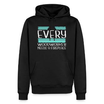 amour drôle de charpentier - Sweat à capuche Premium bio Homme - noir - Devant - Nico (187cm)