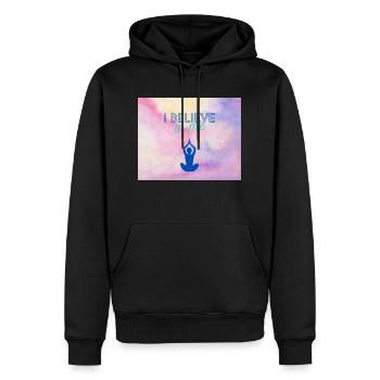 I Believe In Me - Männer Premium Bio Hoodie - Schwarz - Vorne - Nico (187cm)
