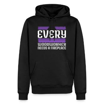 lumber funny carpenter joke wood - Männer Premium Bio Hoodie - Schwarz - Vorne - Nico (187cm)