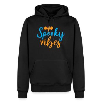 Gruselige Vibes - Halloween-Humor - Männer Premium Bio Hoodie - Schwarz - Vorne - Nico (187cm)