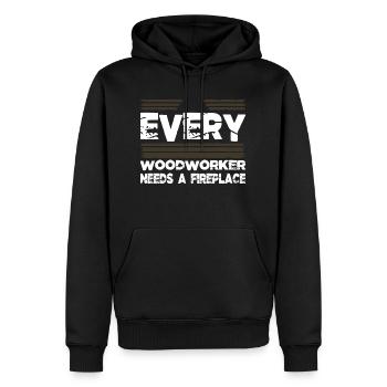 funshirt blague tronçonneuse saisir présent idée présent présent - Sweat à capuche Premium bio Homme - noir - Devant - Nico (187cm)