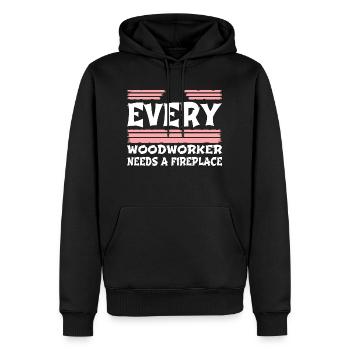 happy forester carpentry - Männer Premium Bio Hoodie - Schwarz - Vorne - Nico (187cm)