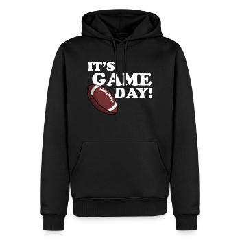 C’est le jour du match - Sweat à capuche Premium bio Homme - noir - Devant - Nico (187cm)