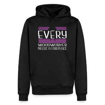 citation drôle un charpentier prière t-shirts bûcheron - Sweat à capuche Premium bio Homme - noir - Devant - Nico (187cm)