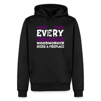 amusant laisse jouer charpentier tshirts travail citation drôle - Sweat à capuche Premium bio Homme - noir - Devant - Nico (187cm)
