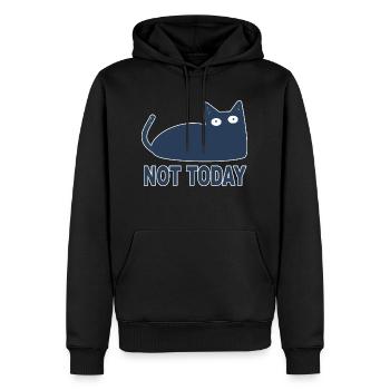 Chat Pas aujourd’hui cool dire bureau humour drôle - Sweat à capuche Premium bio Homme - noir - Devant - Nico (187cm)
