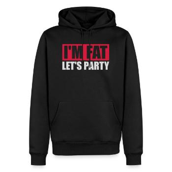 im fat lets party - Männer Premium Bio Hoodie - Schwarz - Vorne - Nico (187cm)