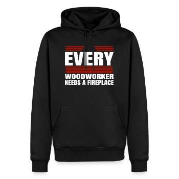 cadeau d’anniversaire syndicat charpentier - Sweat à capuche Premium bio Homme - noir - Devant - Nico (187cm)