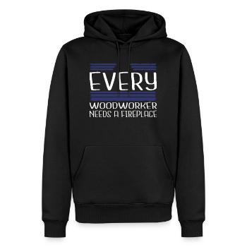 charpentier arboriculteur drôle citation bûcher - Sweat à capuche Premium bio Homme - noir - Devant - Nico (187cm)
