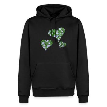 Flowerheart - Männer Premium Bio Hoodie - Schwarz - Vorne - Nico (187cm)