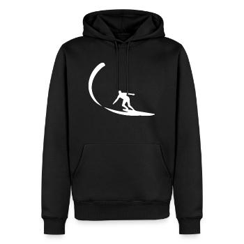Surfing Surfboard Surfer Geschenksidee - Männer Premium Bio Hoodie - Schwarz - Vorne - Nico (187cm)