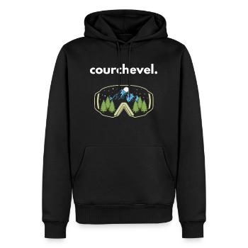 Courchevel. - Sweat à capuche Premium bio Homme - noir - Devant - Nico (187cm)