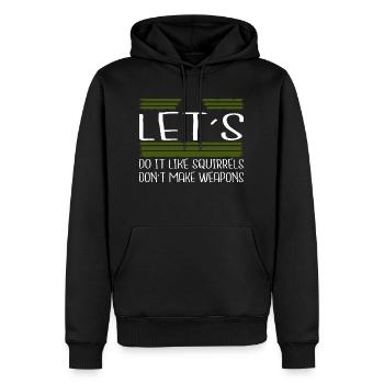 1960s fun funny dictons flower power green joke - Sweat à capuche Premium bio Homme - noir - Devant - Nico (187cm)