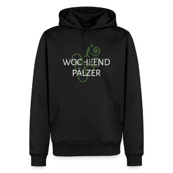 Wocheendpälzer - Männer Premium Bio Hoodie - Schwarz - Vorne - Nico (187cm)