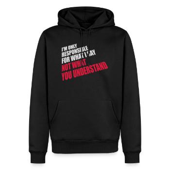 ce que je dis citation - Sweat à capuche Premium bio Homme - noir - Devant - Nico (187cm)