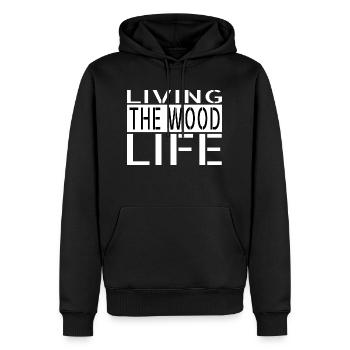 dictons casque de sécurité bois amériques - Sweat à capuche Premium bio Homme - noir - Devant - Nico (187cm)