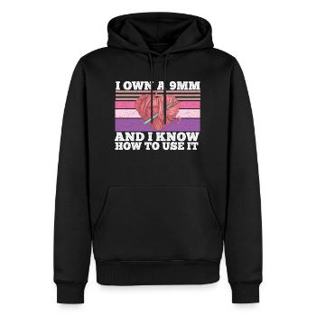 Lustig 9mm Häkelhaken Crocheter Designs Männer Fra - Männer Premium Bio Hoodie - Schwarz - Vorne - Nico (187cm)