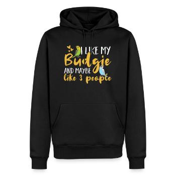 Wellensittich Sittich Vogel Haustier Geschenk - Männer Premium Bio Hoodie - Schwarz - Vorne - Nico (187cm)