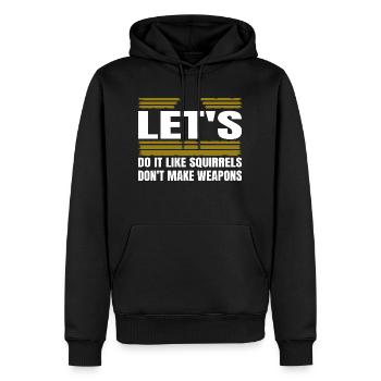 Idée cadeau paix signe drôle dictons vert - Sweat à capuche Premium bio Homme - noir - Devant - Nico (187cm)