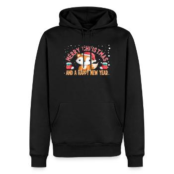 Merry Christmas And a Happy New Year Cute Fox - Männer Premium Bio Hoodie - Schwarz - Vorne - Nico (187cm)