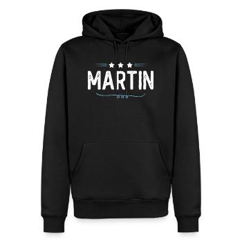 Martin - Sweat à capuche Premium bio Homme - noir - Devant - Nico (187cm)