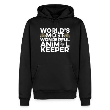 World's Most Wonderful Animal Keeper Animal Lover - Männer Premium Bio Hoodie - Schwarz - Vorne - Nico (187cm)