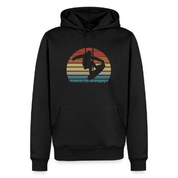 SKATER BIGFOOT - Männer Premium Bio Hoodie - Schwarz - Vorne - Nico (187cm)