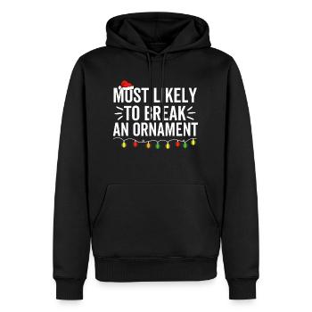 Am wahrscheinlichsten, um ein Ornament zu brechen - Männer Premium Bio Hoodie - Schwarz - Vorne - Nico (187cm)