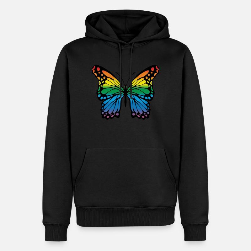 Papillon - Sweat à capuche Premium bio Homme - noir
