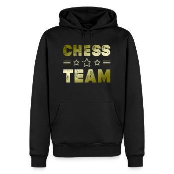 Chess Team - Men’s Premium Organic Hoodie - black - Front - Nico (187cm)