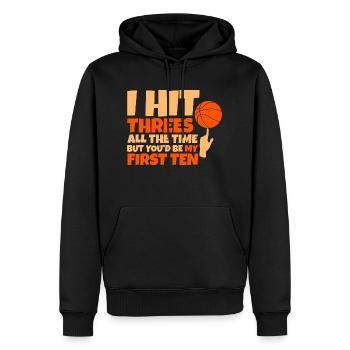 I Hit Threes All Time But You'd Be My First Ten 2 - Männer Premium Bio Hoodie - Schwarz - Vorne - Nico (187cm)