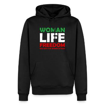 women life freedom - free iran - mahsa amini - Männer Premium Bio Hoodie - Schwarz - Vorne - Nico (187cm)