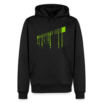 Langage de programme de code binaire - Sweat à capuche Premium bio Homme - noir - Devant - Nico (187cm)