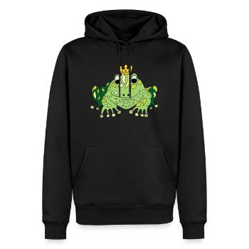 Grenouille - Sweat à capuche Premium bio Homme - noir - Devant - Nico (187cm)