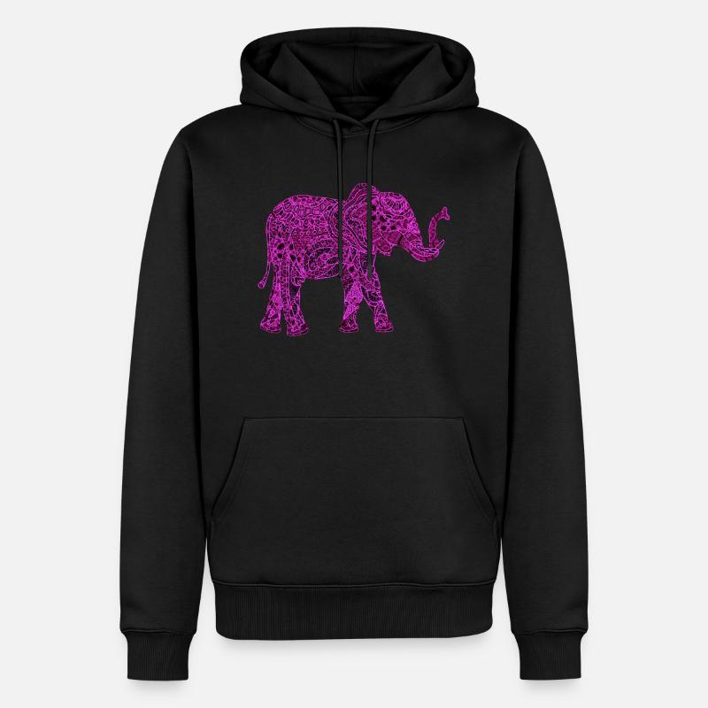 Elefant - Männer Premium Bio Hoodie - Schwarz