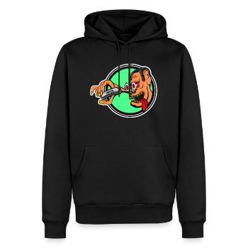 Mister Rat fink harmonica style - Sweat à capuche Premium bio Homme - noir - Devant - Nico (187cm)