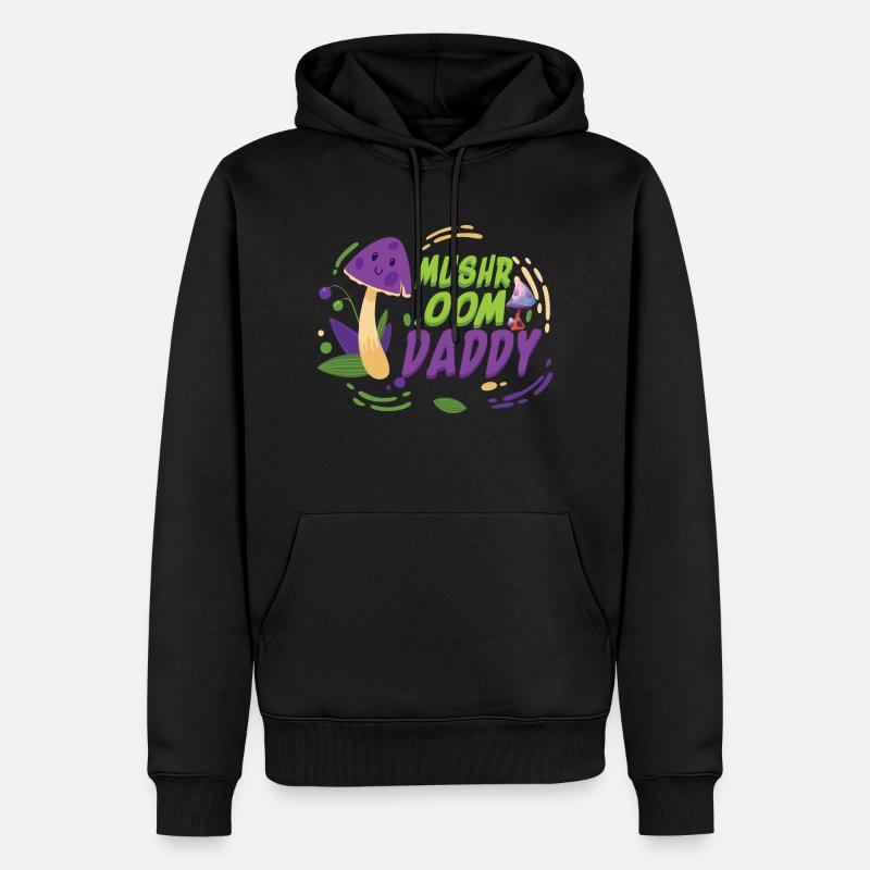 Retro Mushroom Daddy - Sweat à capuche Premium bio Homme - noir