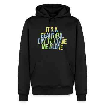 leave me alone day - Männer Premium Bio Hoodie - Schwarz - Vorne - Nico (187cm)