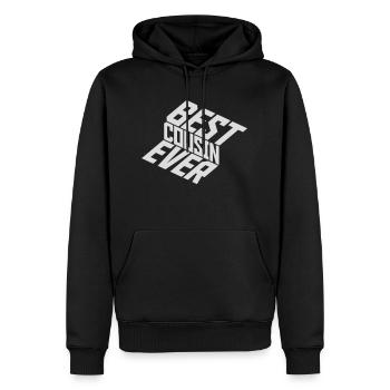 best cousin ever Zitat - Männer Premium Bio Hoodie - Schwarz - Vorne - Nico (187cm)