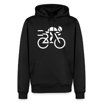 Biking Running Marathon Triathlon Bike - Men’s Premium Organic Hoodie - black - Front - Nico (187cm)