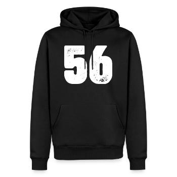 56 Number jersey - Men’s Premium Organic Hoodie - black - Front - Nico (187cm)