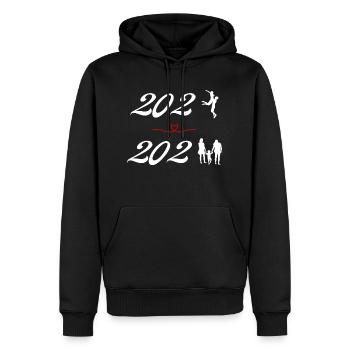 Pregnancy announcement 2023 - Men’s Premium Organic Hoodie - black - Front - Nico (187cm)